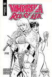 VAMPIRELLA RED SONJA #1 1:40 Romero & Bellaire B&W Variant